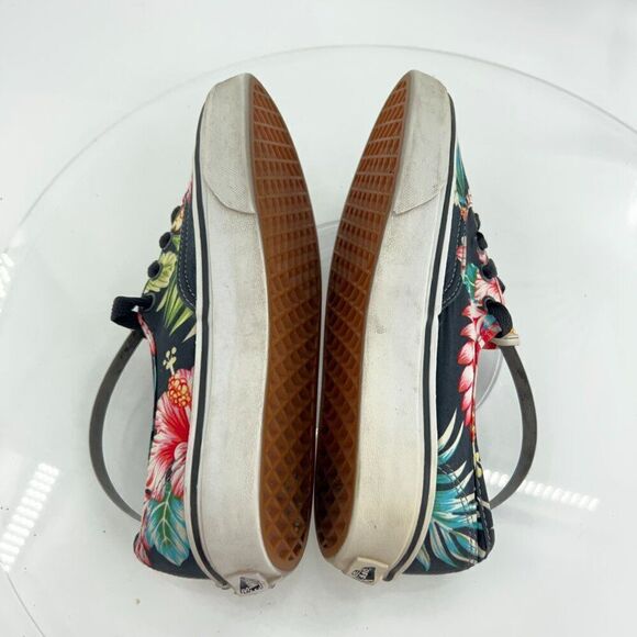 VANS Atwood Shoes Womens 7 Canvas Hawaiian Tropical Floral Black Multi Sneakers - Picture 11 of 15
